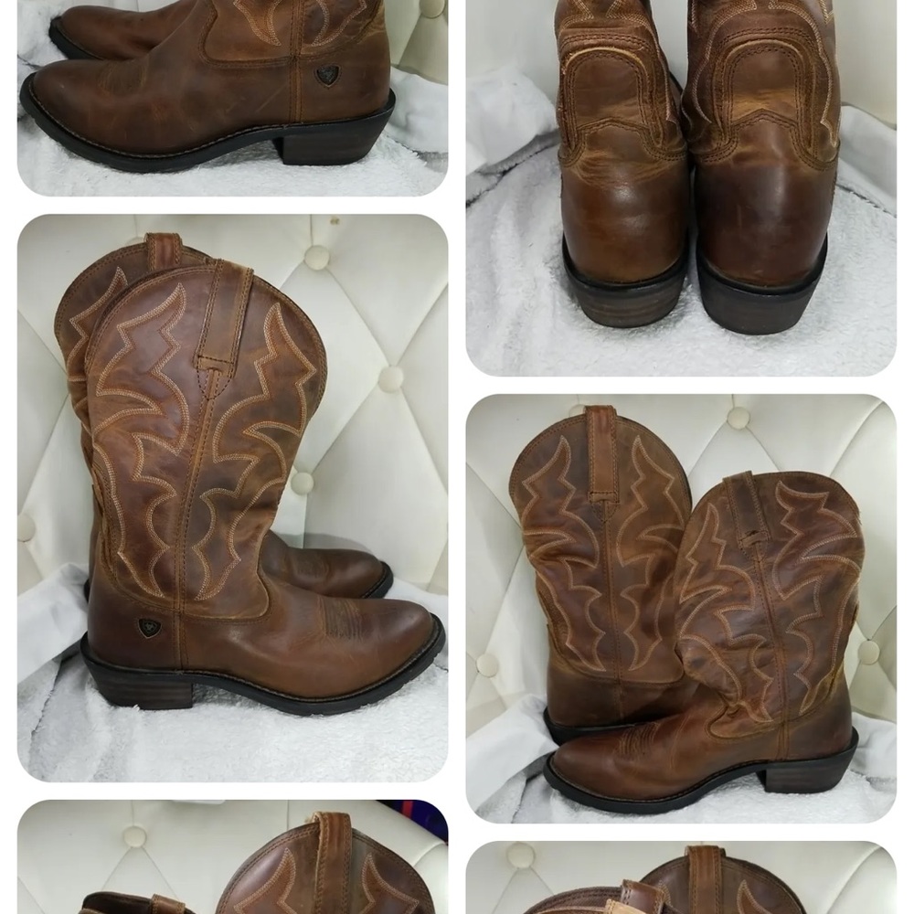 Ariat Boots Men’s Ironsides R Toe Western Brown Cowboy Boot #10005937 Rodeo 9D